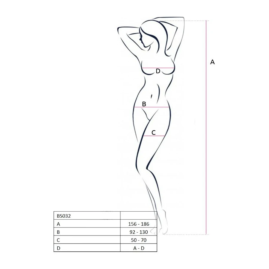 PASSION - WOMAN BS032 BODYSTOCKING CZARNY JEDEN ROZMIAR